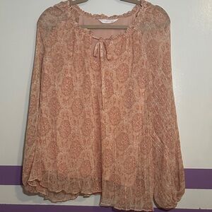 LC Lauren Conrad Floral Blouse in Soft Peach